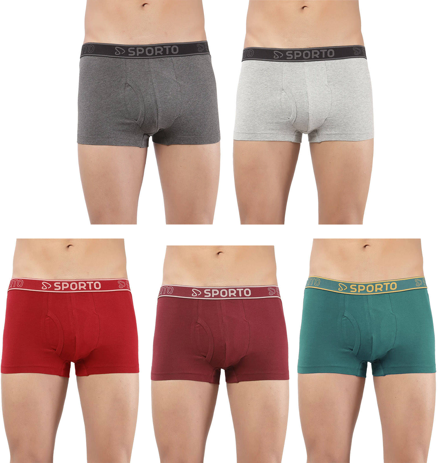     			Amul comfy Pack of 5 Cotton Trunks For Men's ( Multicolor )