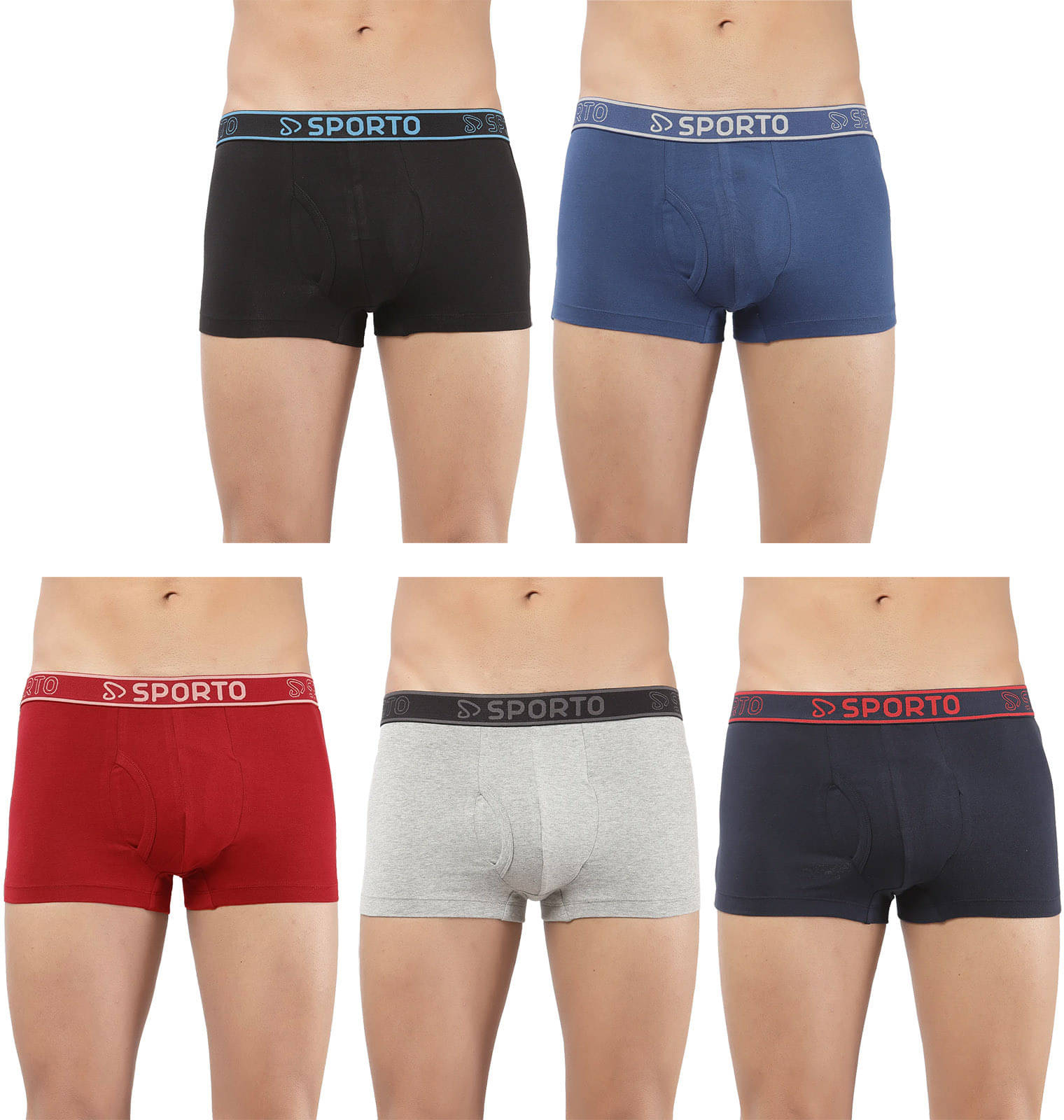     			Amul comfy Pack of 5 Cotton Trunks For Men's ( Multicolor )