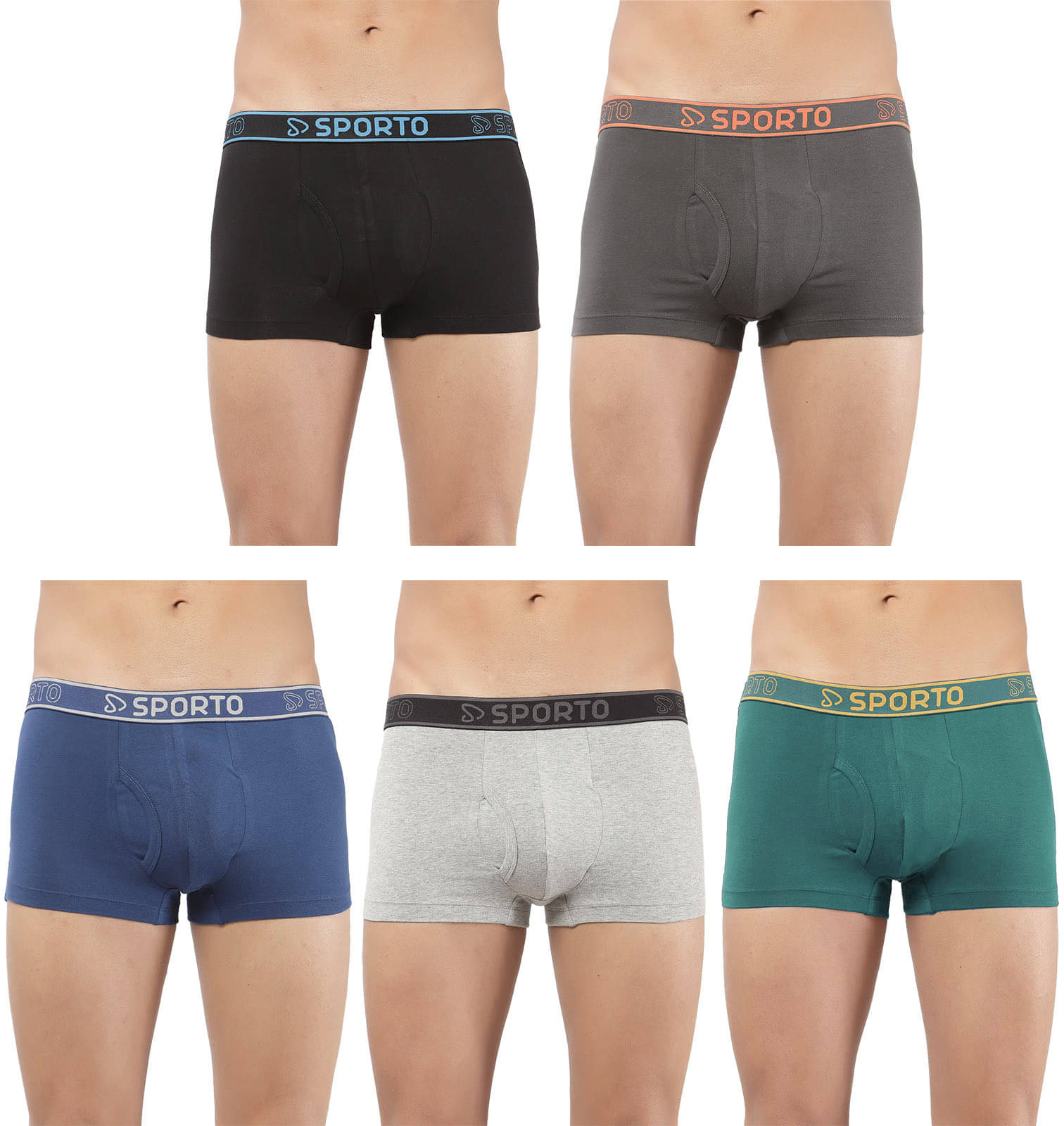     			Amul comfy Pack of 5 Cotton Trunks For Men's ( Multicolor )