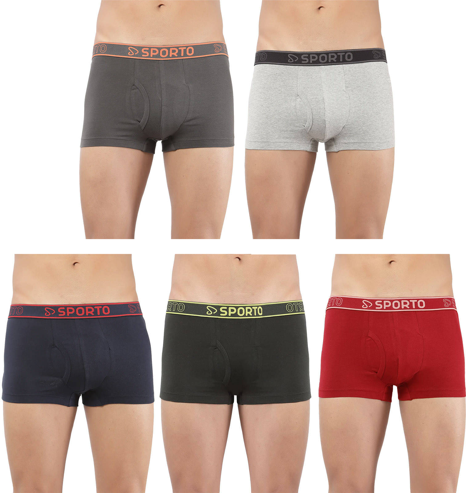     			Amul comfy Pack of 5 Cotton Trunks For Men's ( Multicolor )