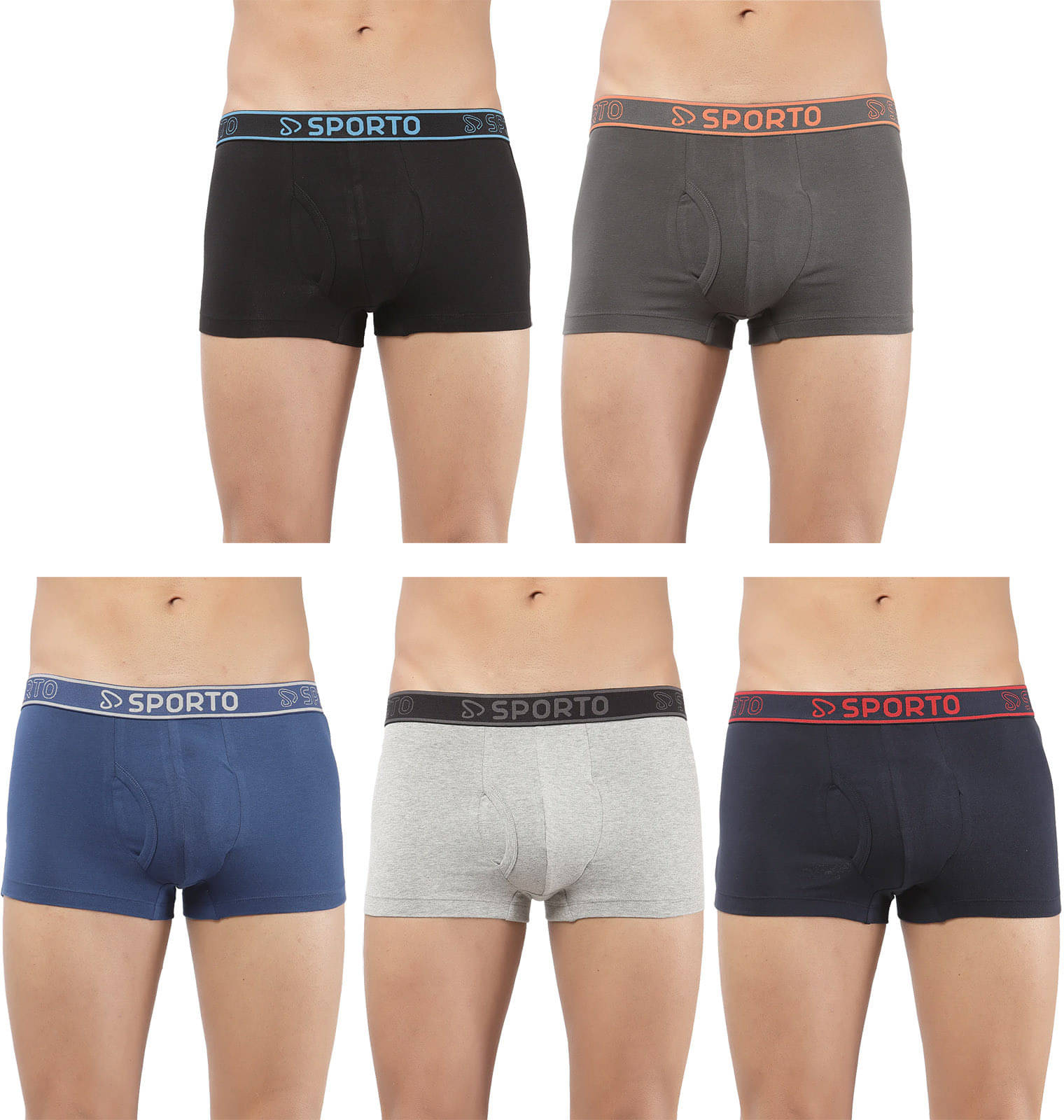     			Amul comfy Pack of 5 Cotton Trunks For Men's ( Multicolor )