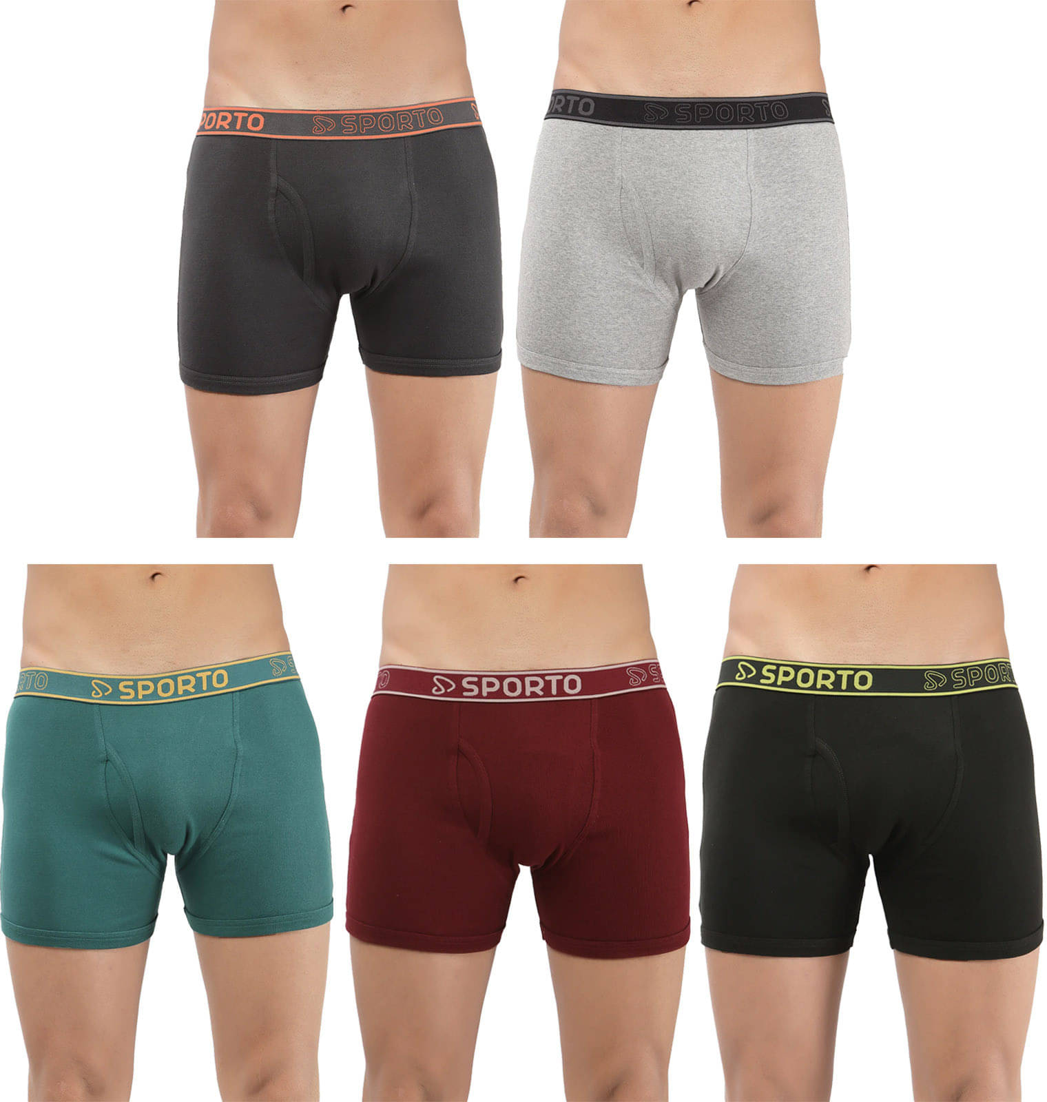    			Amul comfy Pack of 5 Cotton Trunks For Men's ( Multicolor )