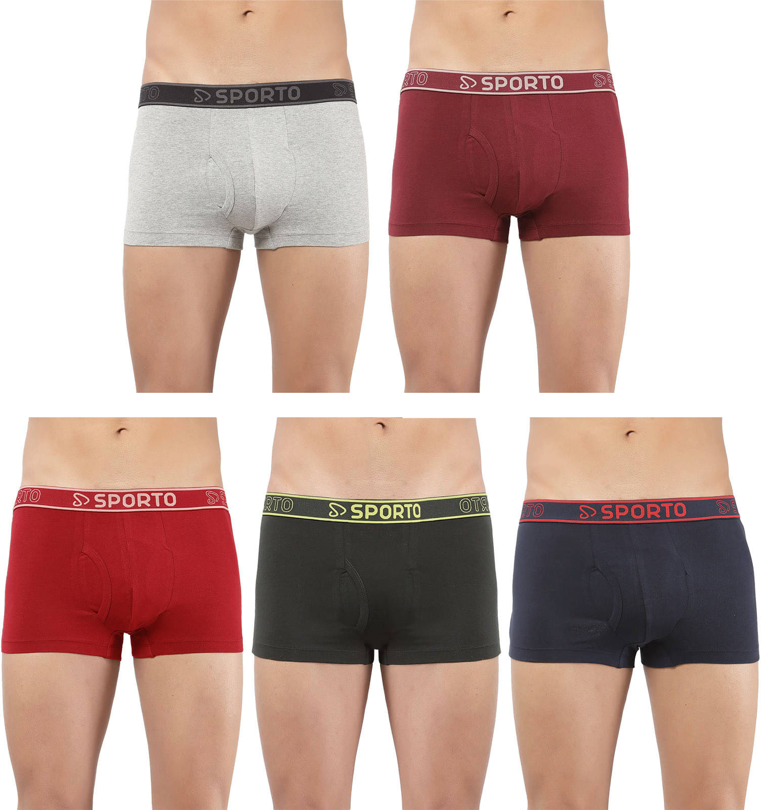     			Amul comfy Pack of 5 Cotton Trunks For Men's ( Multicolor )