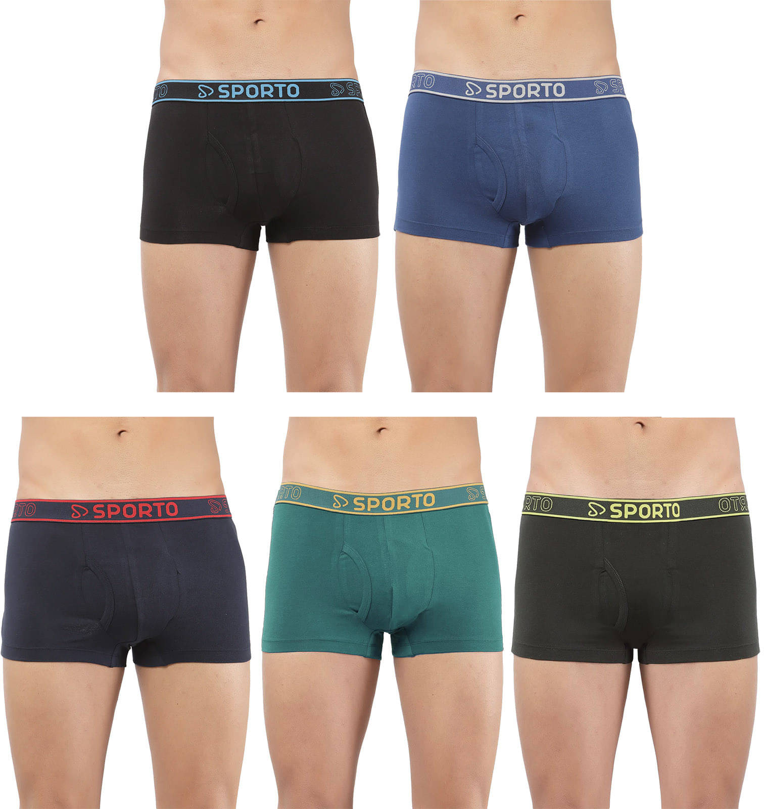 Amul comfy Pack of 5 Cotton Trunks For Men's ( Multicolor )     			Amul comfy Pack of 5 Cotton Trunks For Men's ( Multicolor )