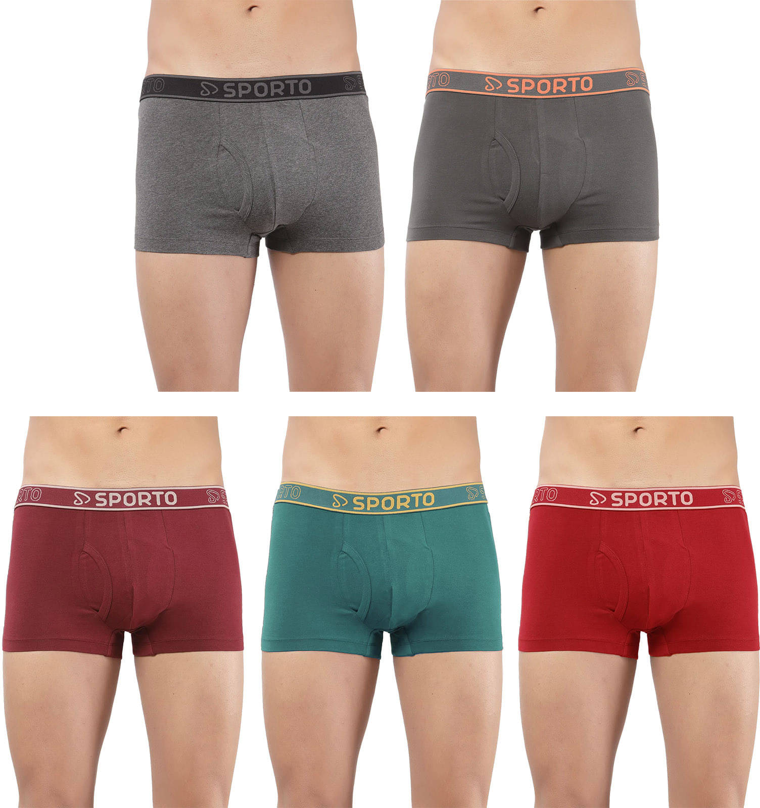     			Amul comfy Pack of 5 Cotton Trunks For Men's ( Multicolor )