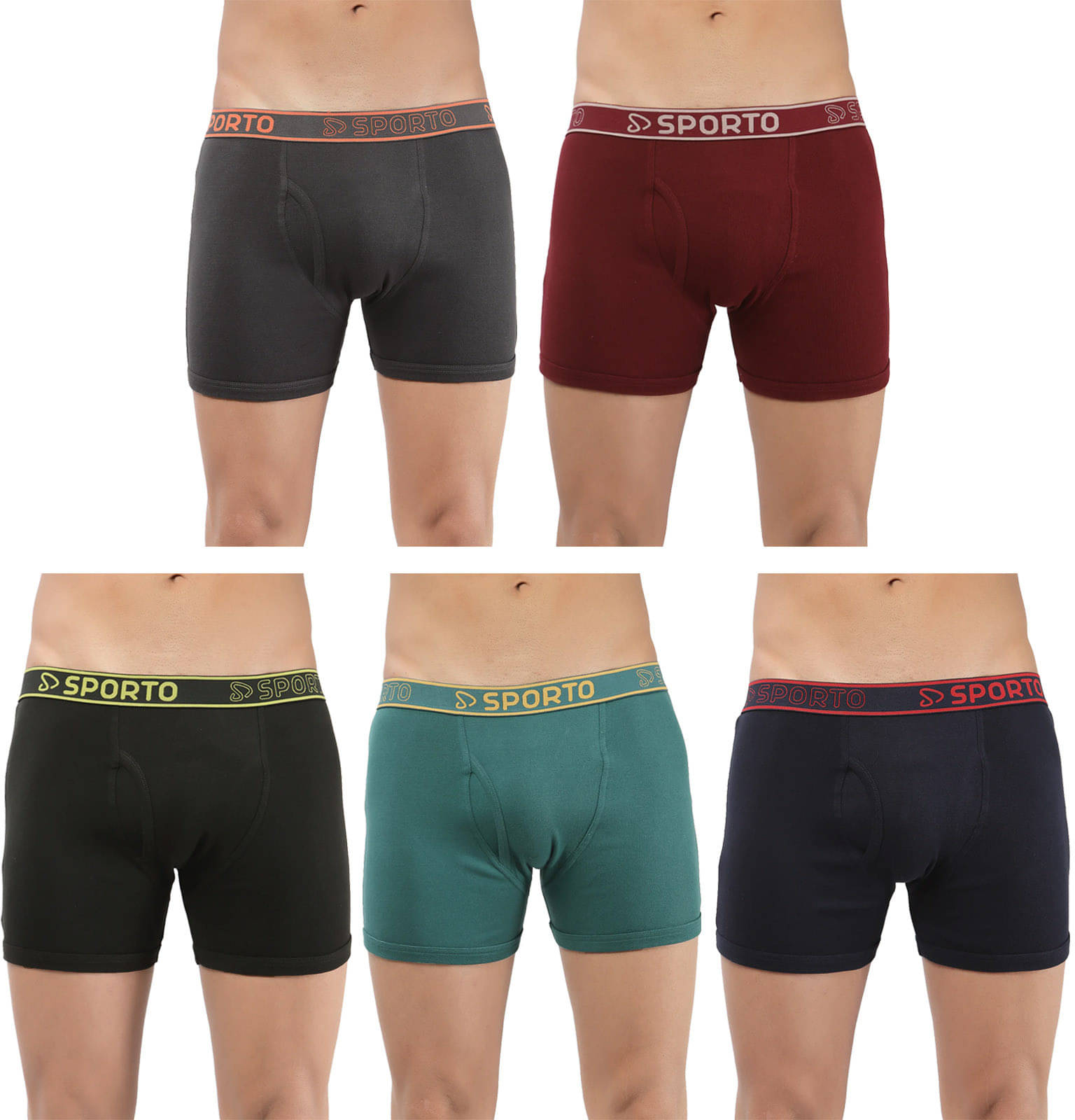     			Amul comfy Pack of 5 Cotton Trunks For Men's ( Multicolor )