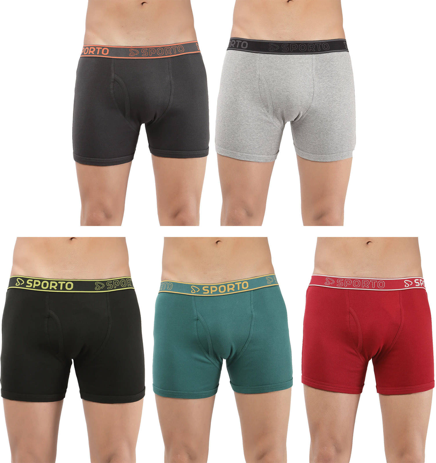     			Amul comfy Pack of 5 Cotton Trunks For Men's ( Multicolor )