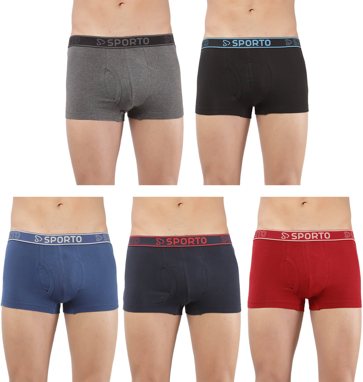     			Amul comfy Pack of 5 Cotton Trunks For Men's ( Multicolor )