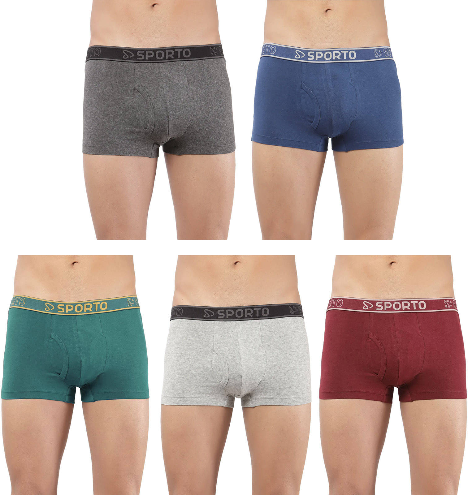     			Amul comfy Pack of 5 Cotton Trunks For Men's ( Multicolor )