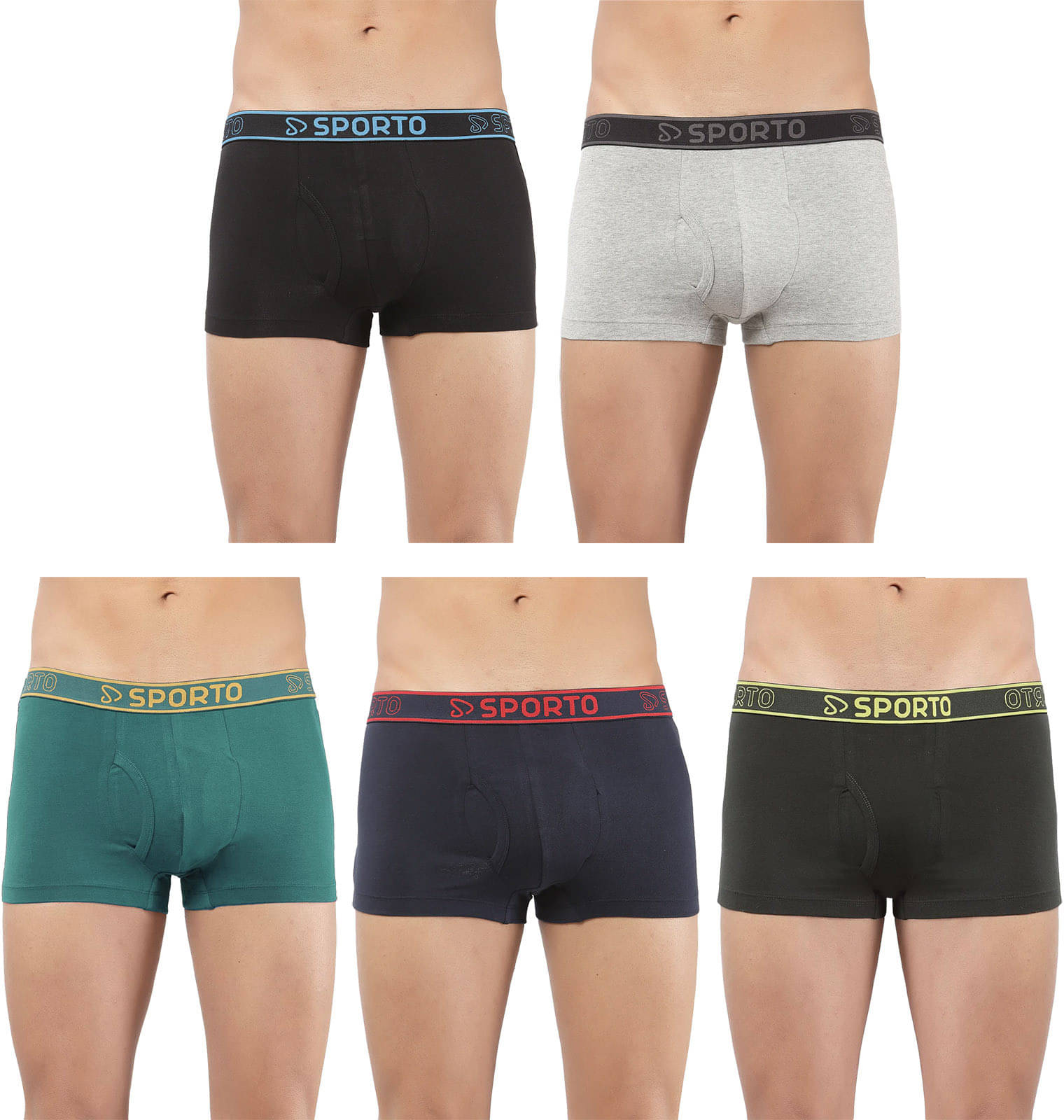     			Amul comfy Pack of 5 Cotton Trunks For Men's ( Multicolor )