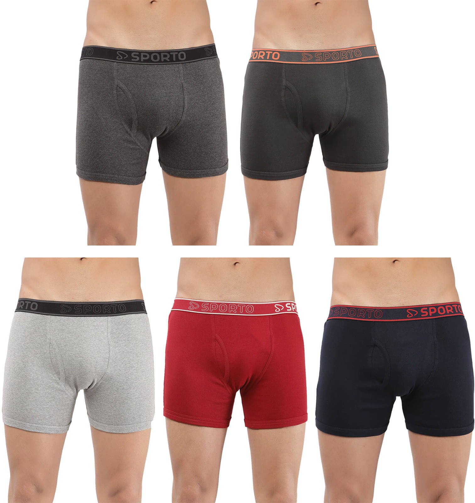     			Amul comfy Pack of 5 Cotton Trunks For Men's ( Multicolor )