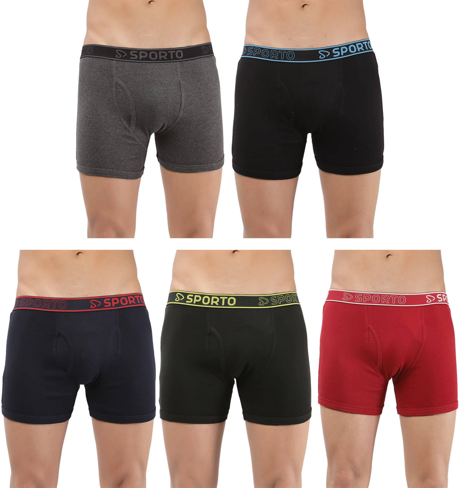     			Amul comfy Pack of 5 Cotton Trunks For Men's ( Multicolor )