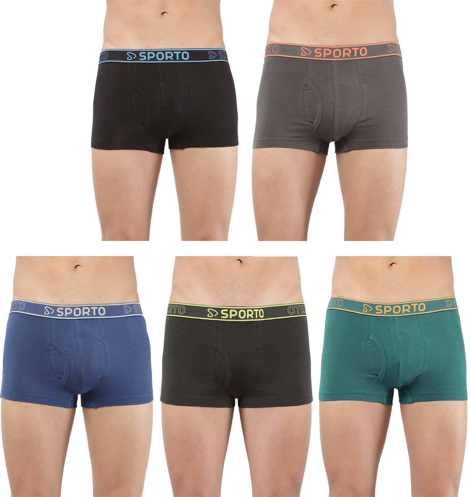     			Amul comfy Pack of 5 Cotton Trunks For Men's ( Multicolor )