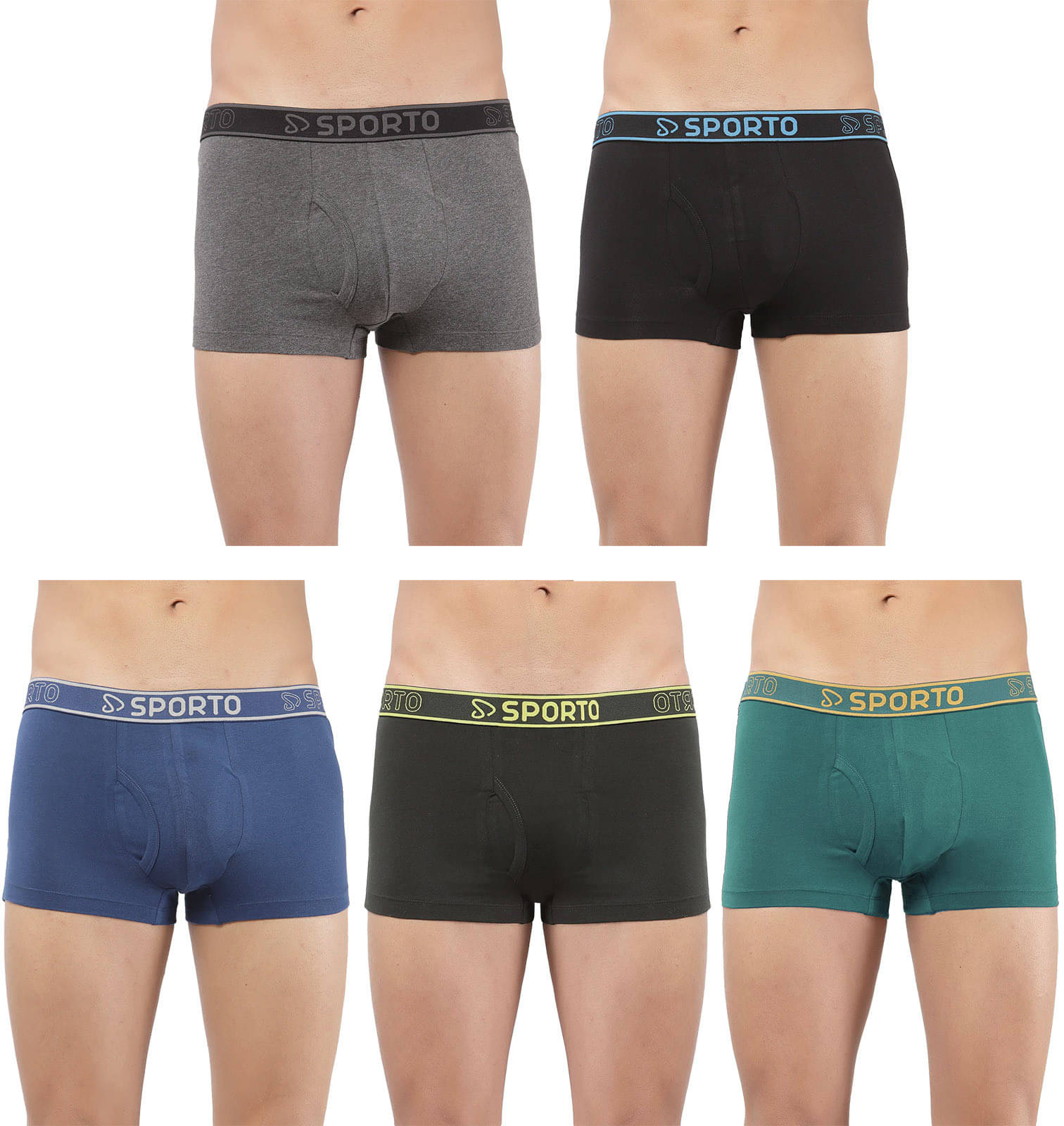     			Amul comfy Pack of 5 Cotton Trunks For Men's ( Multicolor )