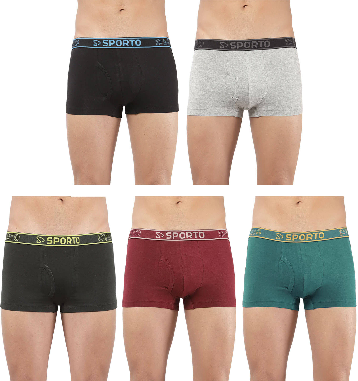     			Amul comfy Pack of 5 Cotton Trunks For Men's ( Multicolor )