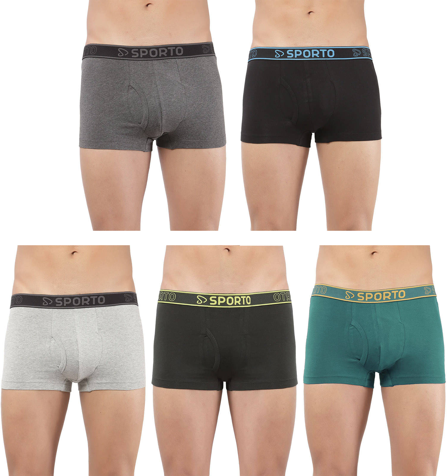     			Amul comfy Pack of 5 Cotton Trunks For Men's ( Multicolor )