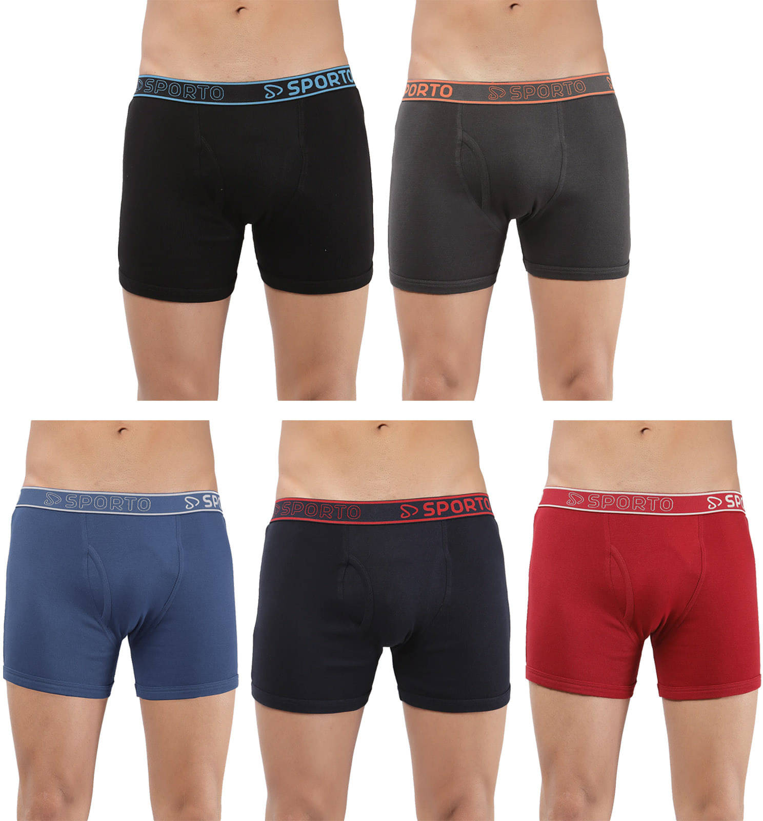     			Amul comfy Pack of 5 Cotton Trunks For Men's ( Multicolor )