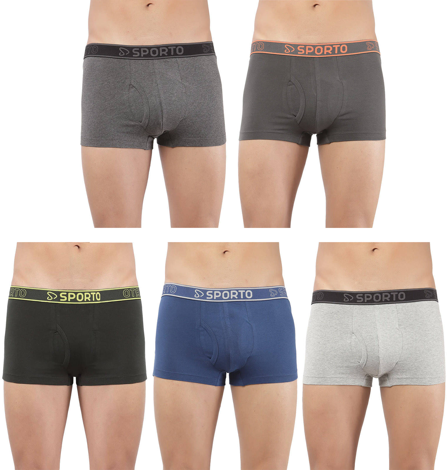     			Amul comfy Pack of 5 Cotton Trunks For Men's ( Multicolor )
