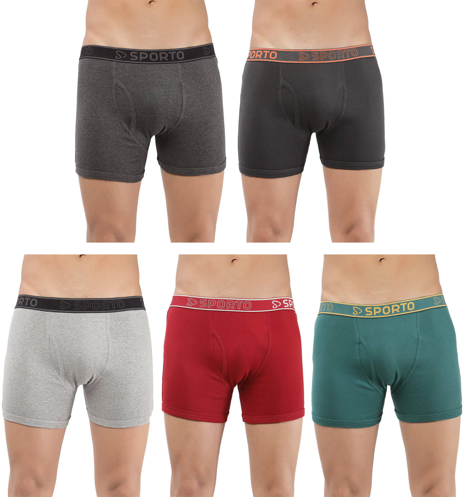     			Amul comfy Pack of 5 Cotton Trunks For Men's ( Multicolor )