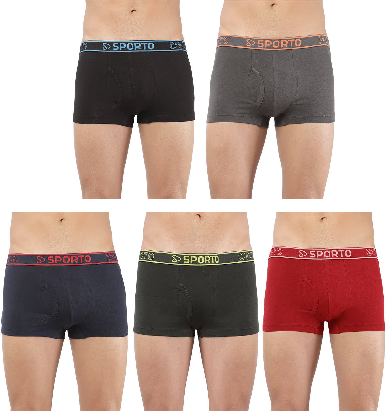     			Amul comfy Pack of 5 Cotton Trunks For Men's ( Multicolor )