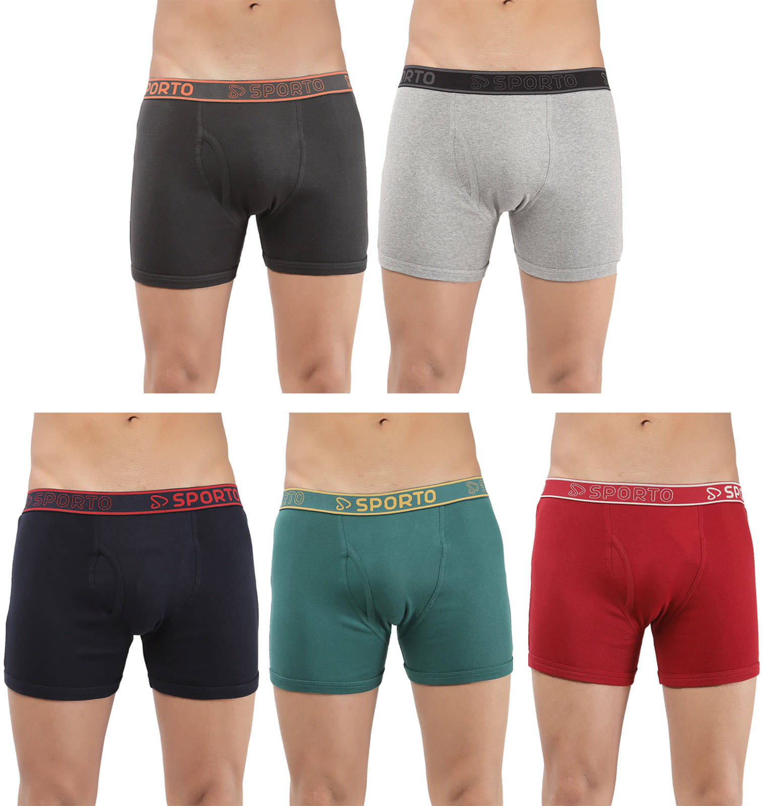     			Amul comfy Pack of 5 Cotton Trunks For Men's ( Multicolor )