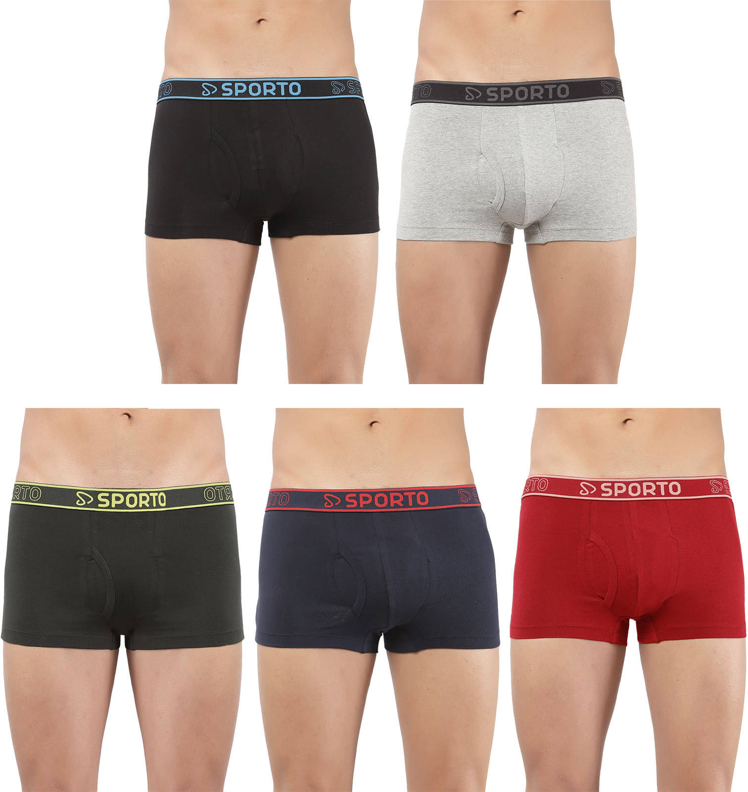     			Amul comfy Pack of 5 Cotton Trunks For Men's ( Multicolor )