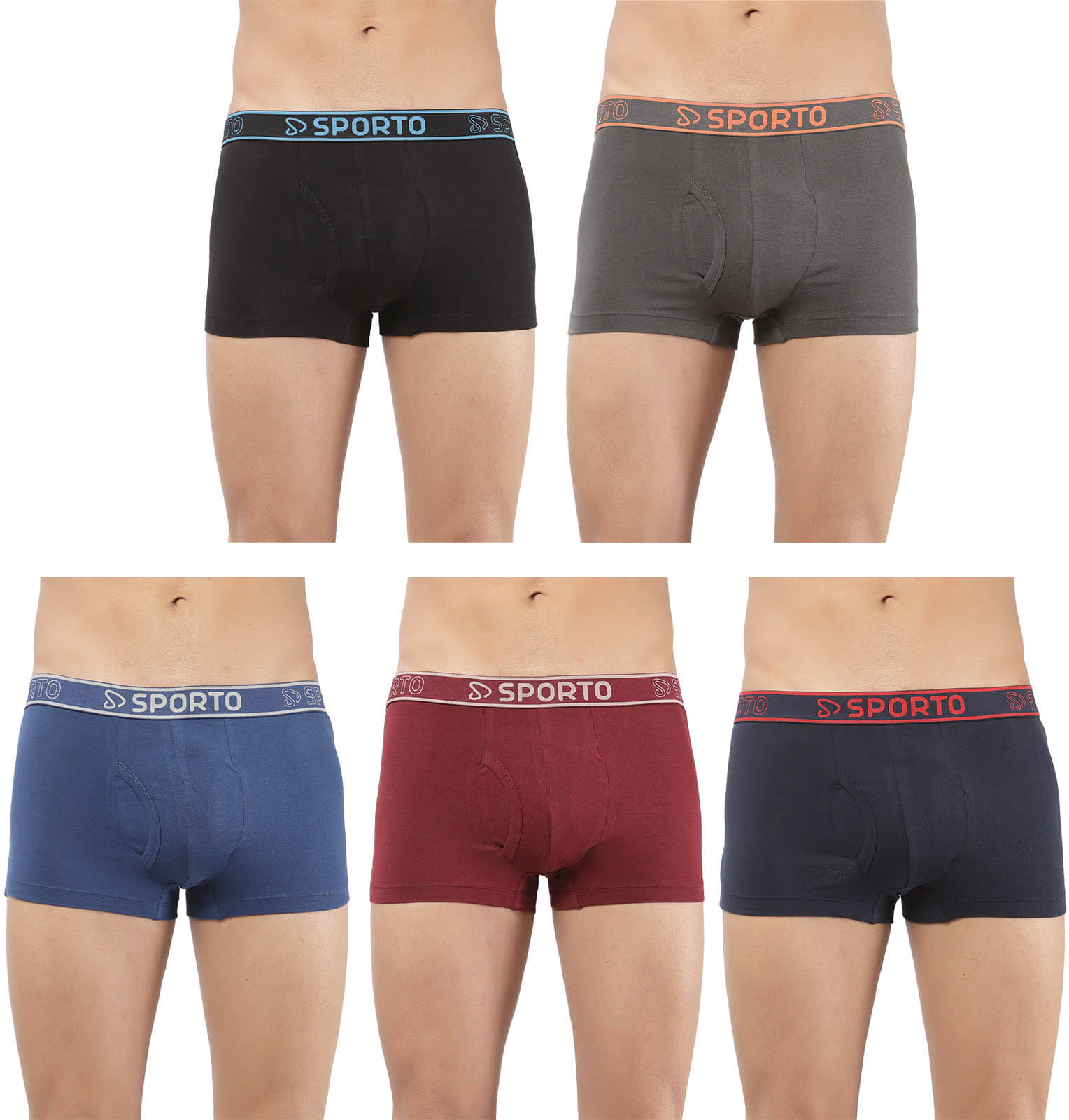     			Amul comfy Pack of 5 Cotton Trunks For Men's ( Multicolor )