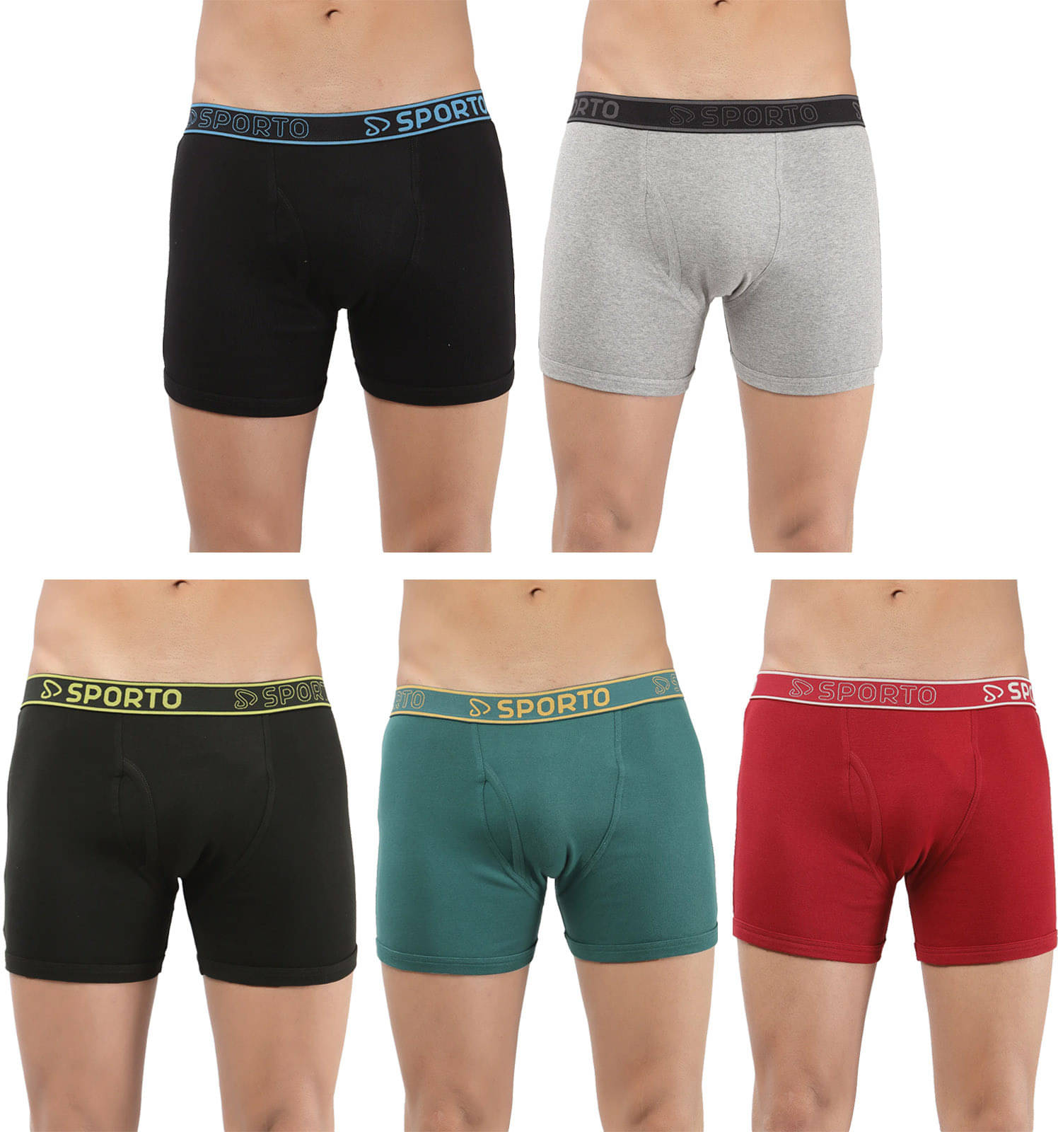     			Amul comfy Pack of 5 Cotton Trunks For Men's ( Multicolor )