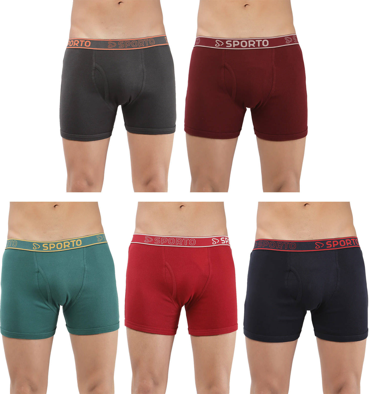     			Amul comfy Pack of 5 Cotton Trunks For Men's ( Multicolor )
