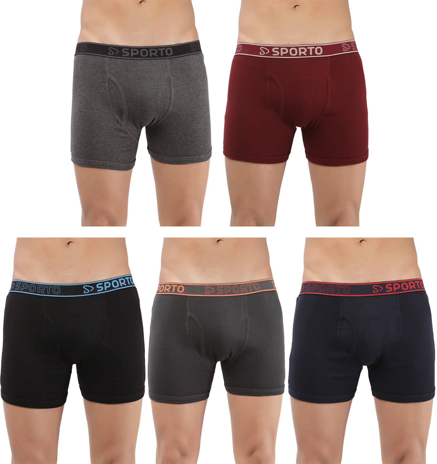     			Amul comfy Pack of 5 Cotton Trunks For Men's ( Multicolor )