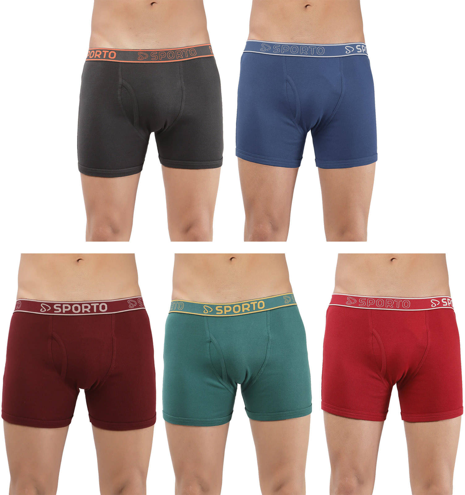     			Amul comfy Pack of 5 Cotton Trunks For Men's ( Multicolor )
