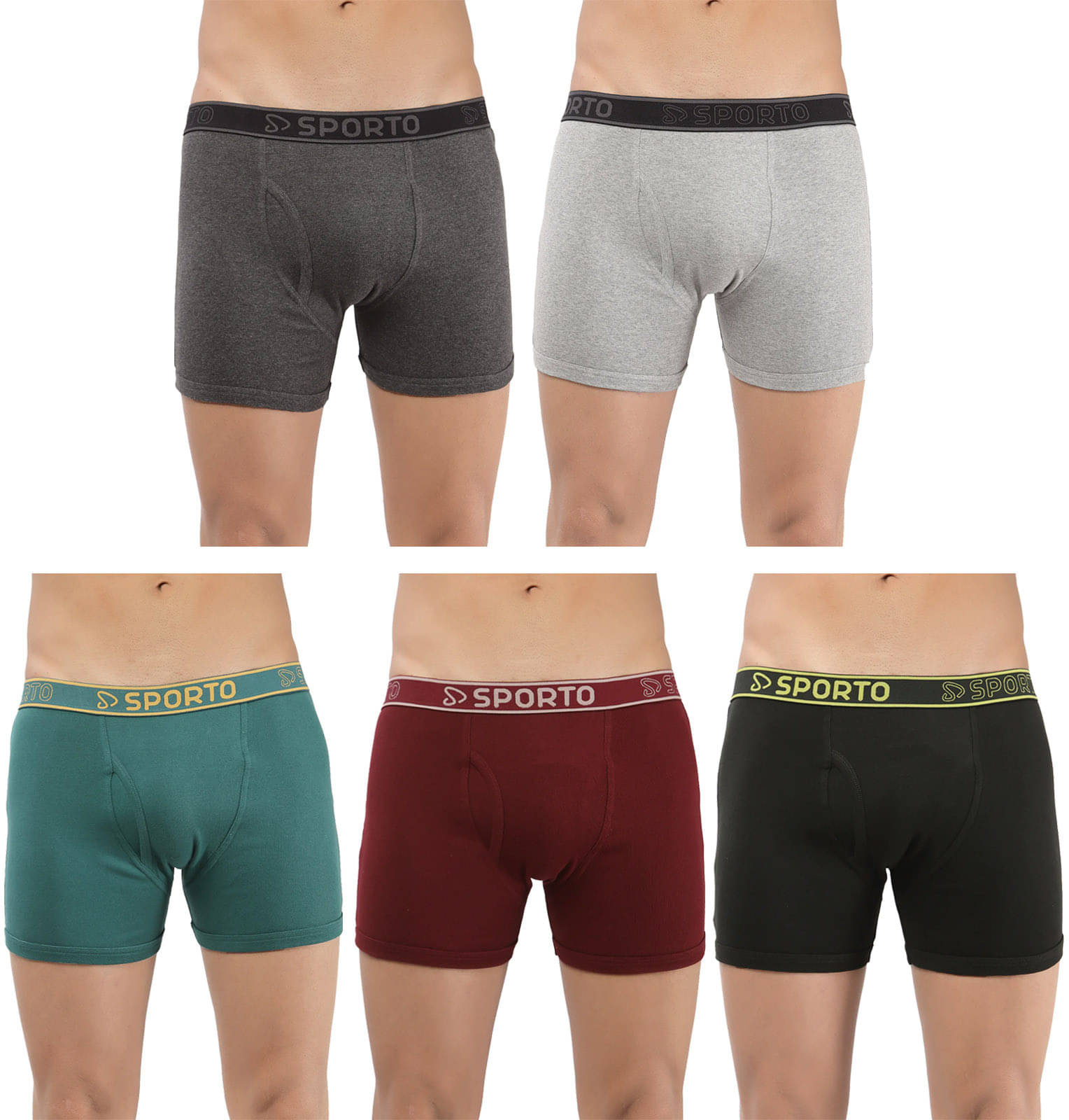     			Amul comfy Pack of 5 Cotton Trunks For Men's ( Multicolor )