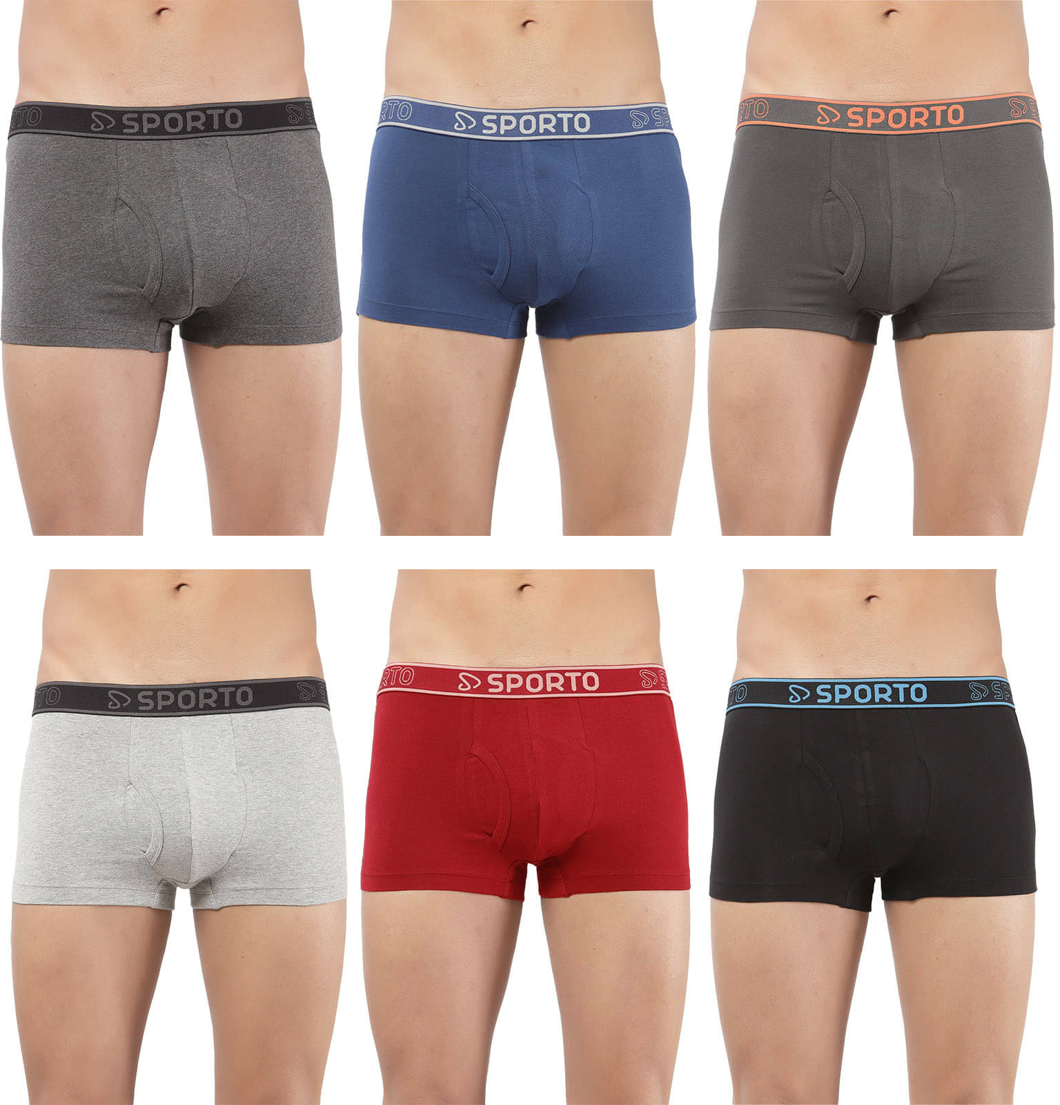     			Amul comfy Pack of 6 Cotton Trunks For Men's ( Multicolor )