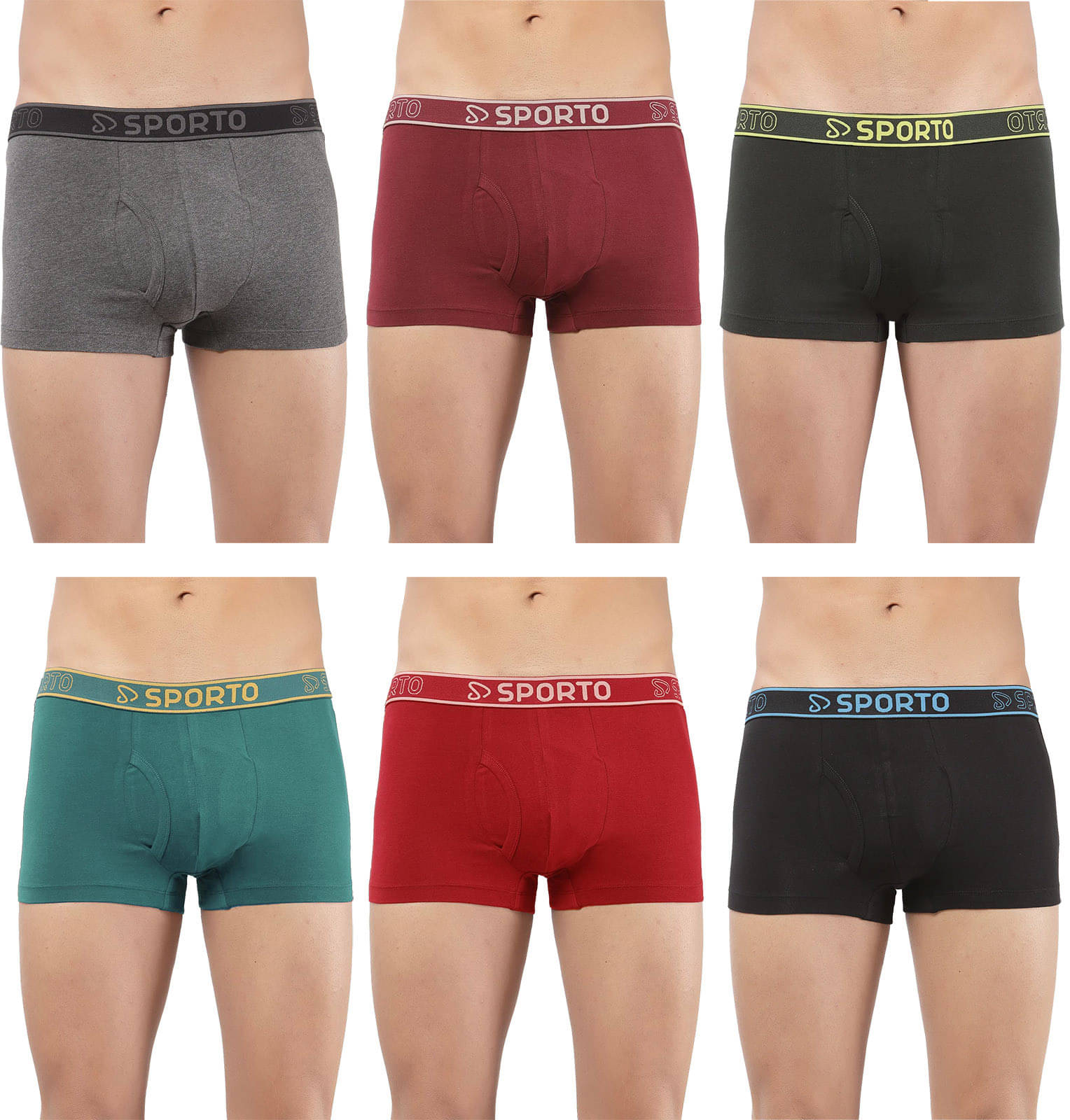     			Amul comfy Pack of 6 Cotton Trunks For Men's ( Multicolor )