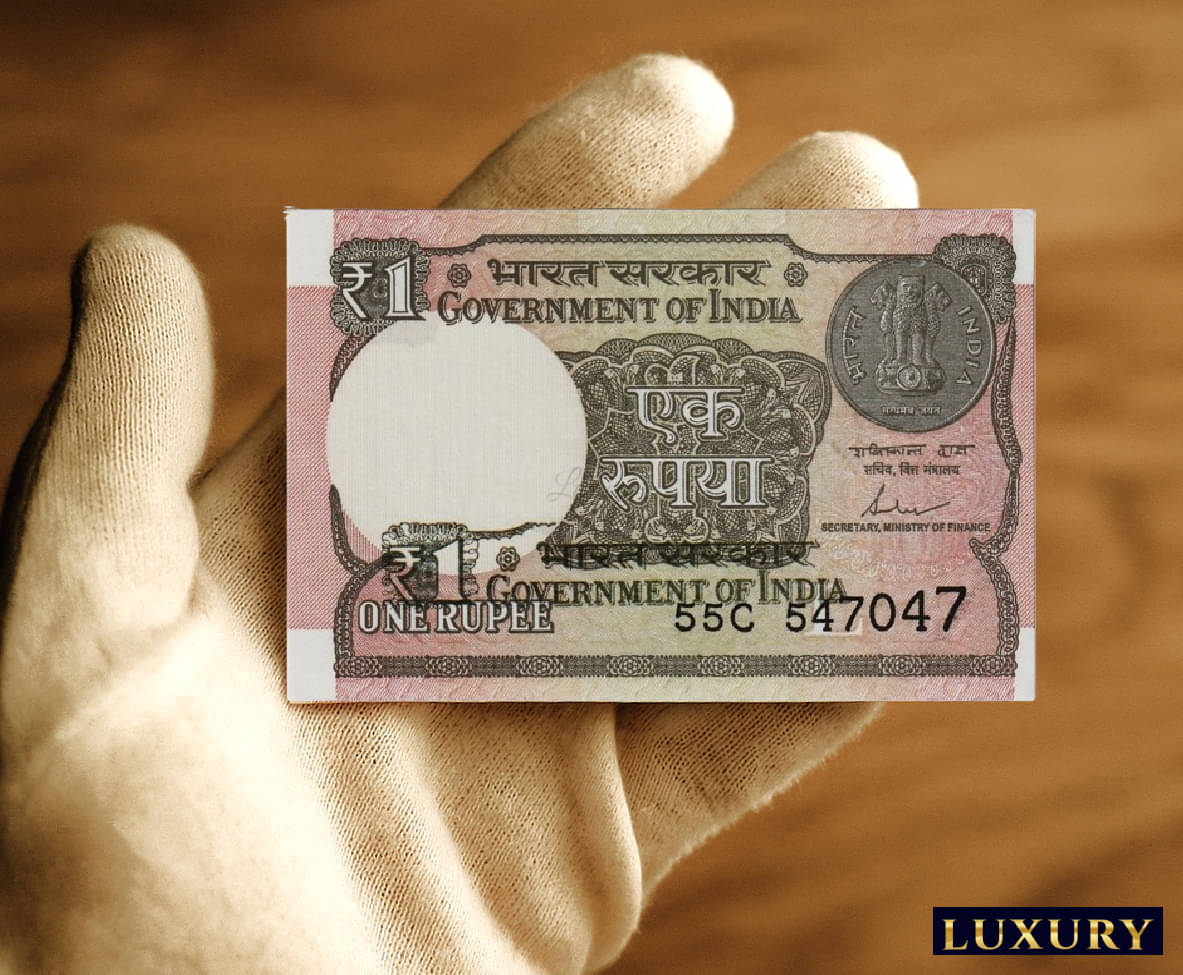 Double Printing Error Rare 1 Rupee, Unique old India Very Beautiful Pink Note Double Printing Error Rare 1 Rupee, Unique old India Very Beautiful Pink Note