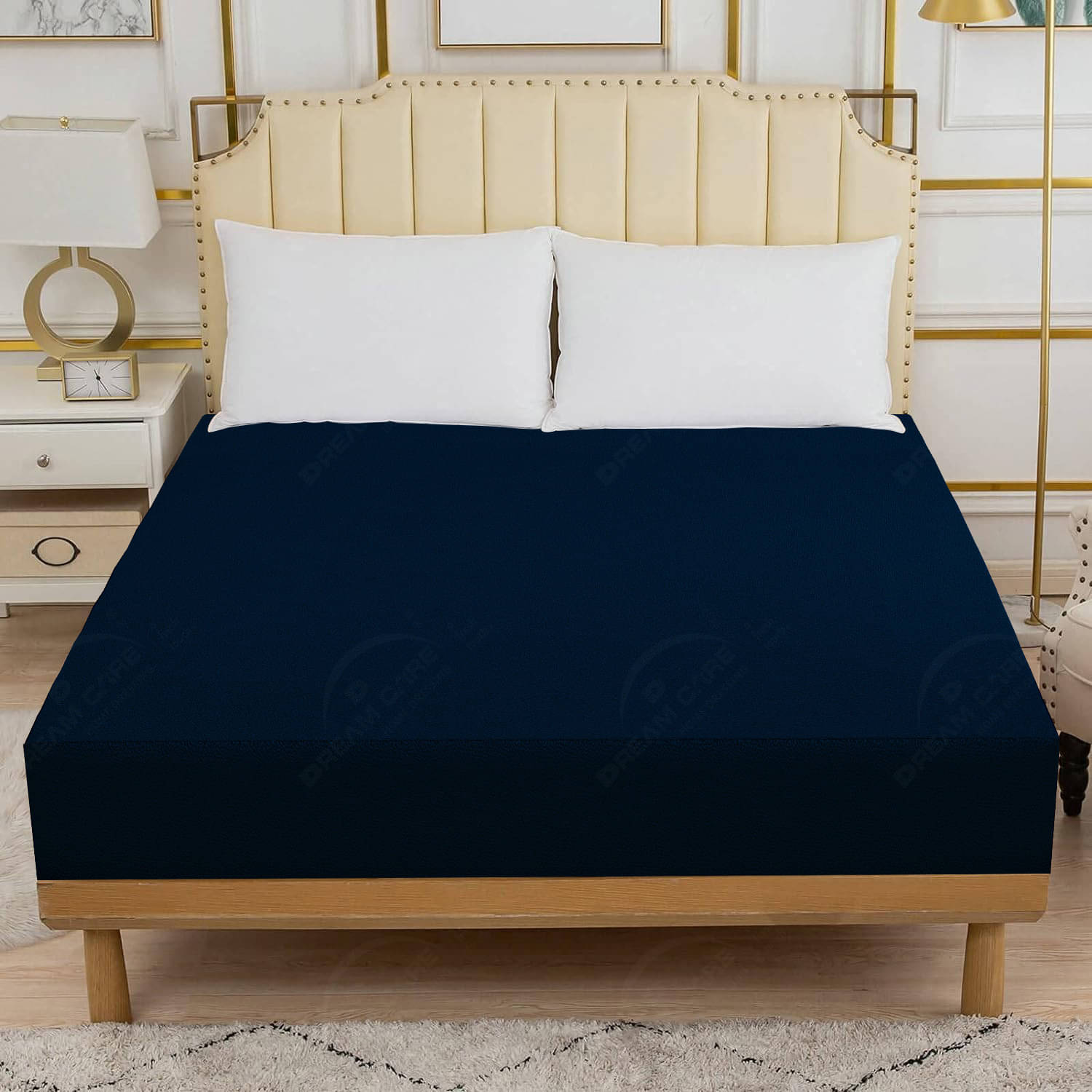 Dream Care Blue Cotton Mattress Cover Dream Care Blue Cotton Mattress Cover