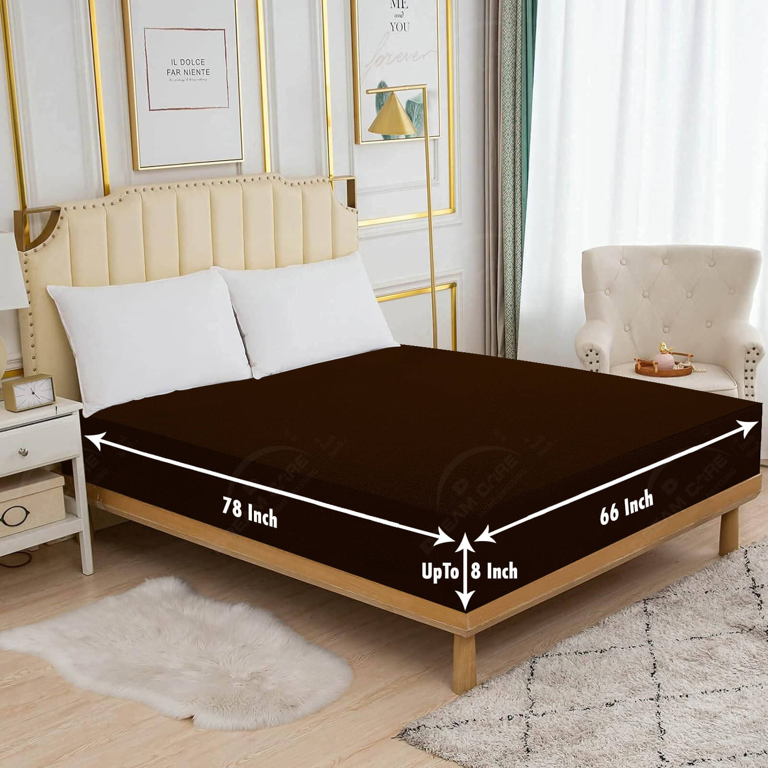    			Dream Care Brown Cotton Mattress Cover