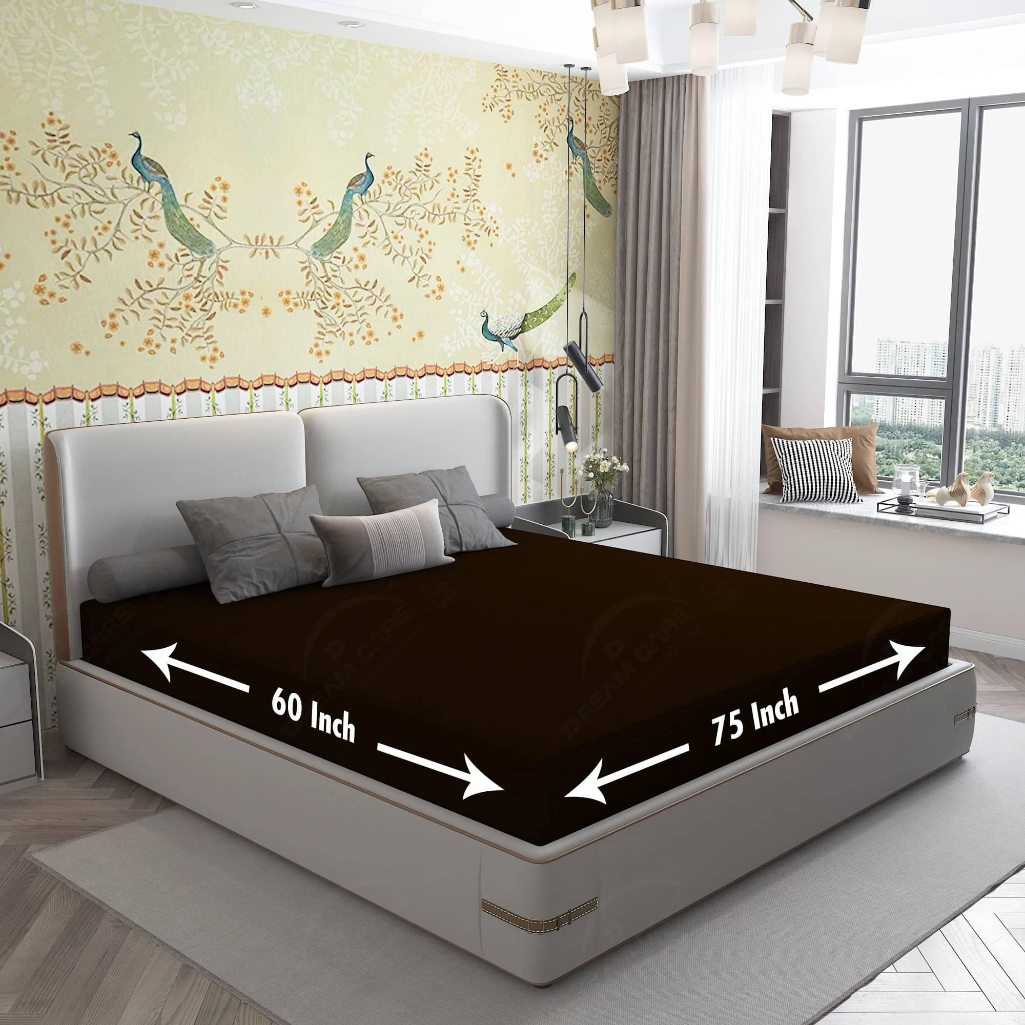     			Dream Care Brown Cotton Mattress Cover