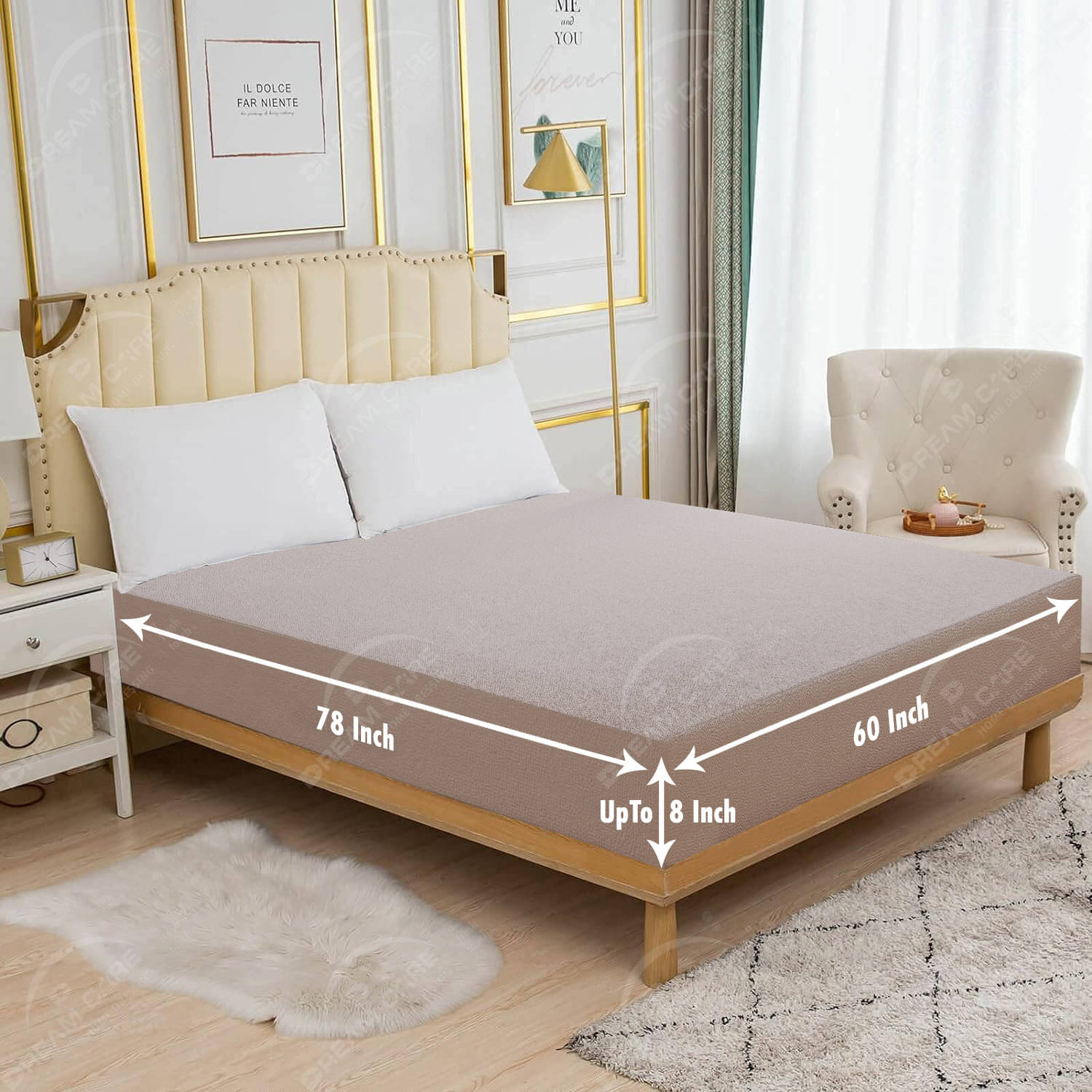 Dream Care Grey Cotton Mattress Cover Dream Care Grey Cotton Mattress Cover