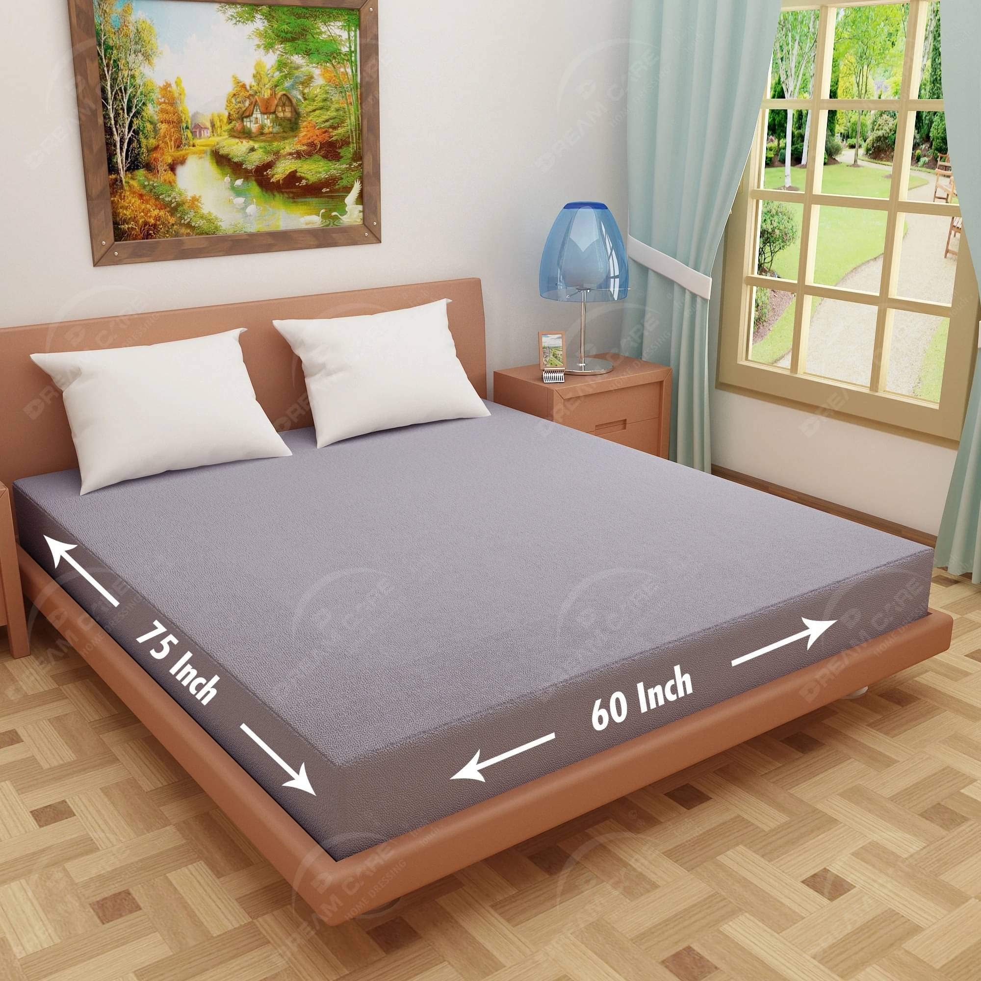 Dream Care Grey Cotton Mattress Cover Dream Care Grey Cotton Mattress Cover