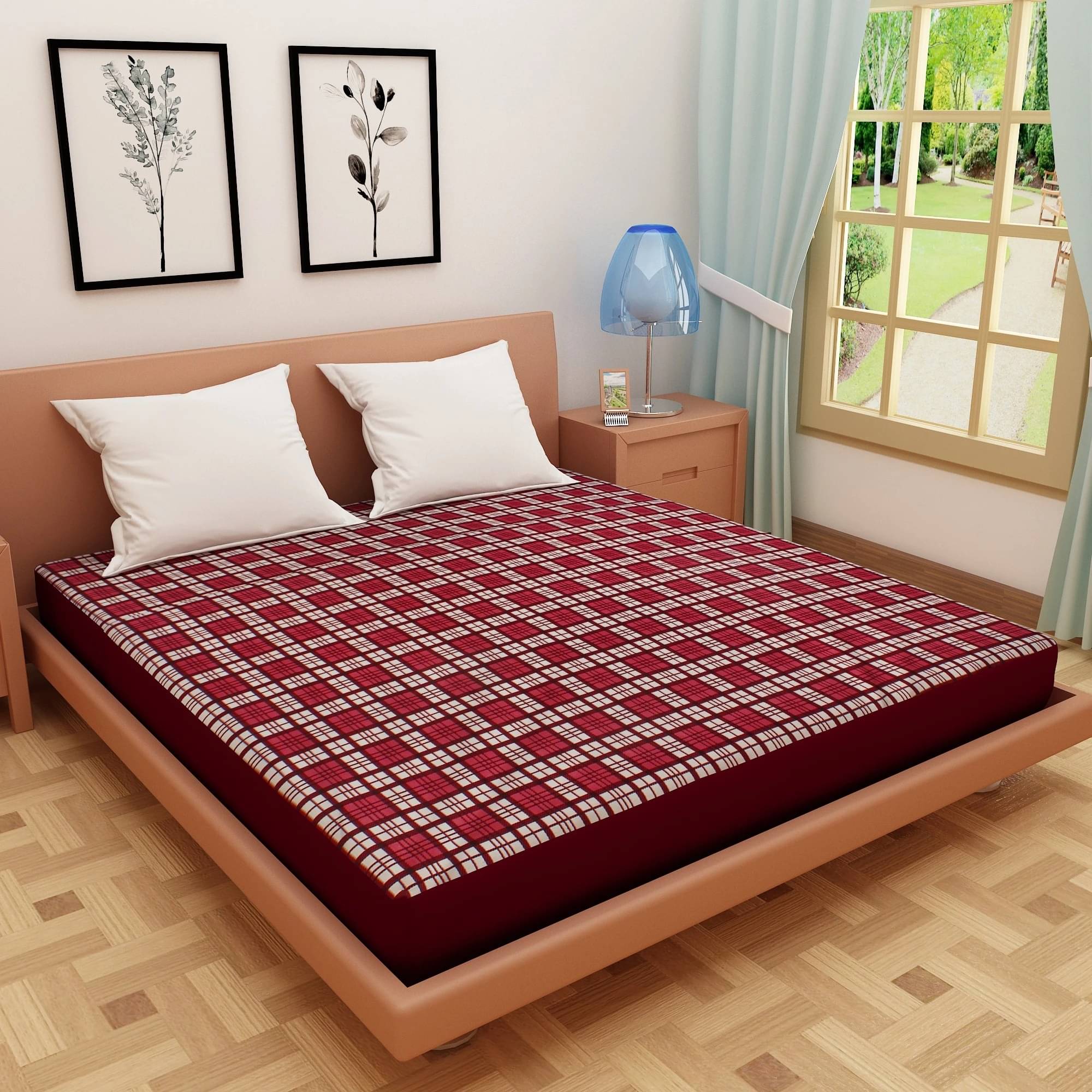Dream Care Maroon Cotton Mattress Cover Dream Care Maroon Cotton Mattress Cover