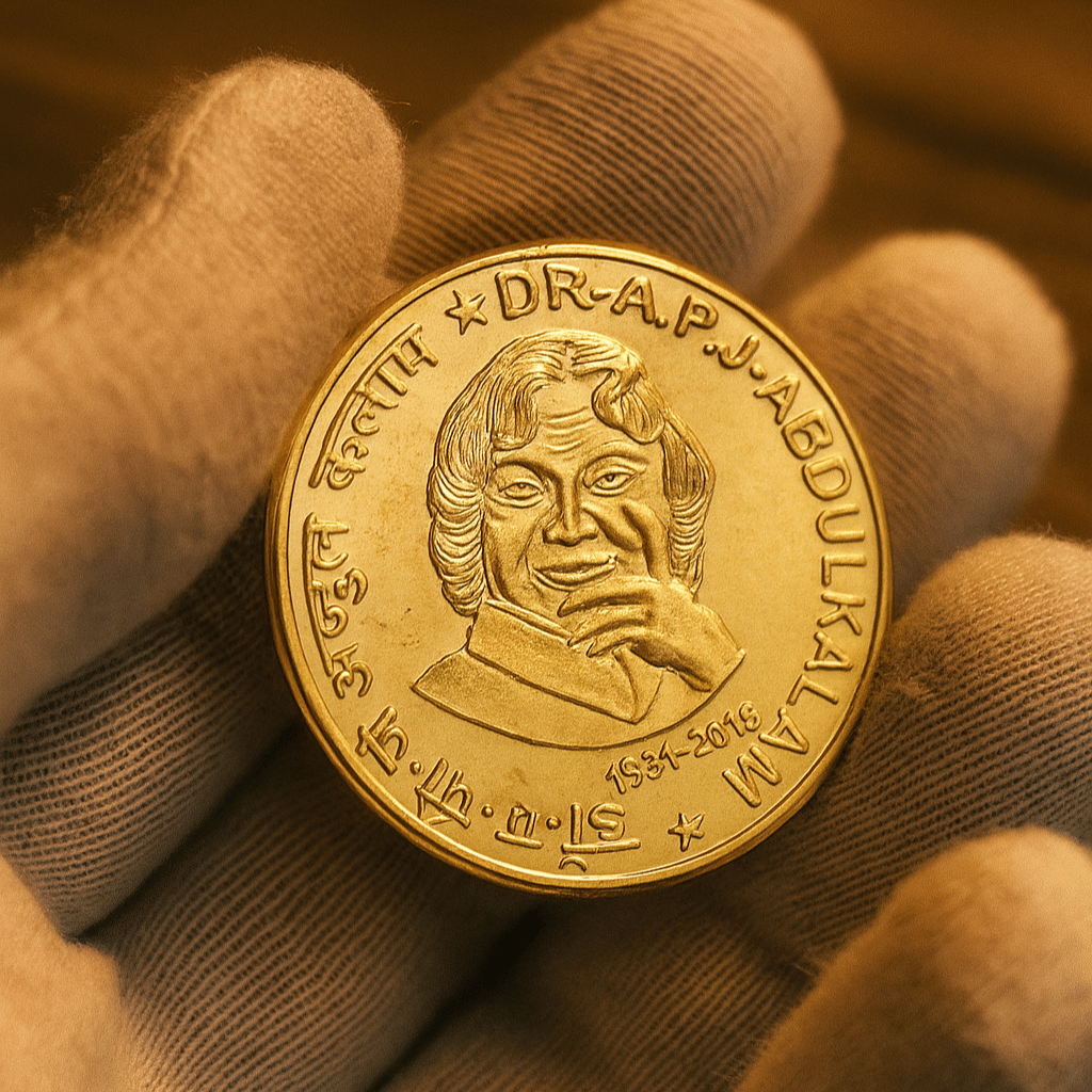 Extreme Rare 10000 Rupees - Dr. A.P.J Abdul Kalam, India Gold Plated Memorial Coin Extreme Rare 10000 Rupees - Dr. A.P.J Abdul Kalam, India Gold Plated Memorial Coin