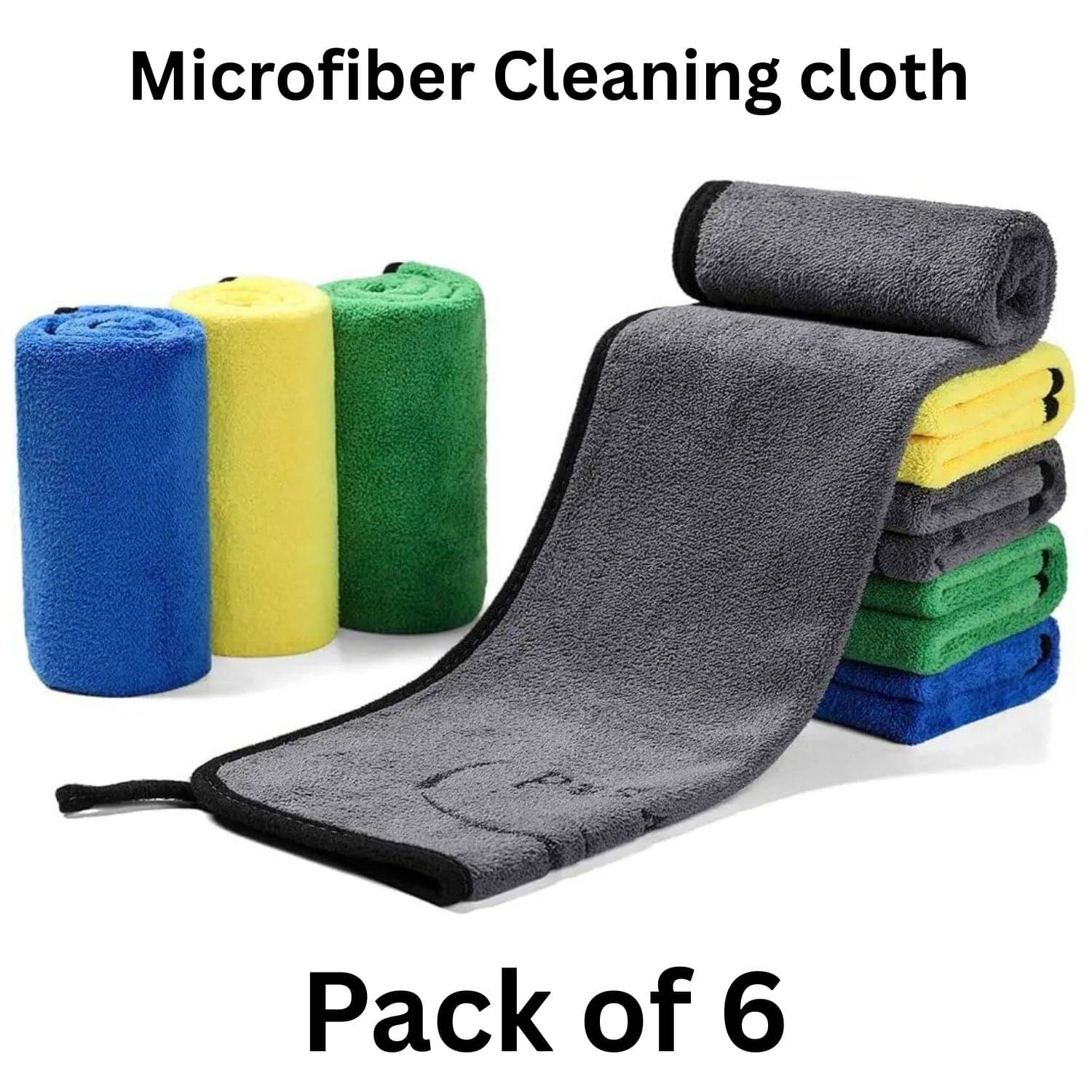     			Microfiber Cloth 800 Gsm - Pack of 3(30X40 cm)-Comes in Random Colours, Multi-Purpose cleaning cloth/Towel, microfiber towels for cars, car cleaning cloth, car washing cloth, drying towel, car towel, car cleaning cloth, glass cleaning cloth