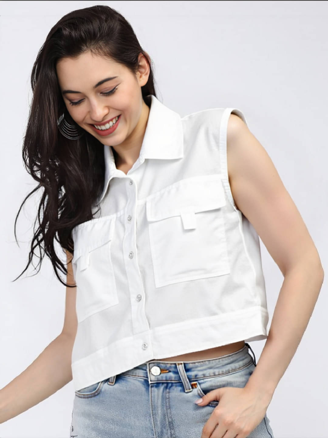 PLUS PARADISE Women's Cotton Crop Top ( White ) PLUS PARADISE Women's Cotton Crop Top ( White )