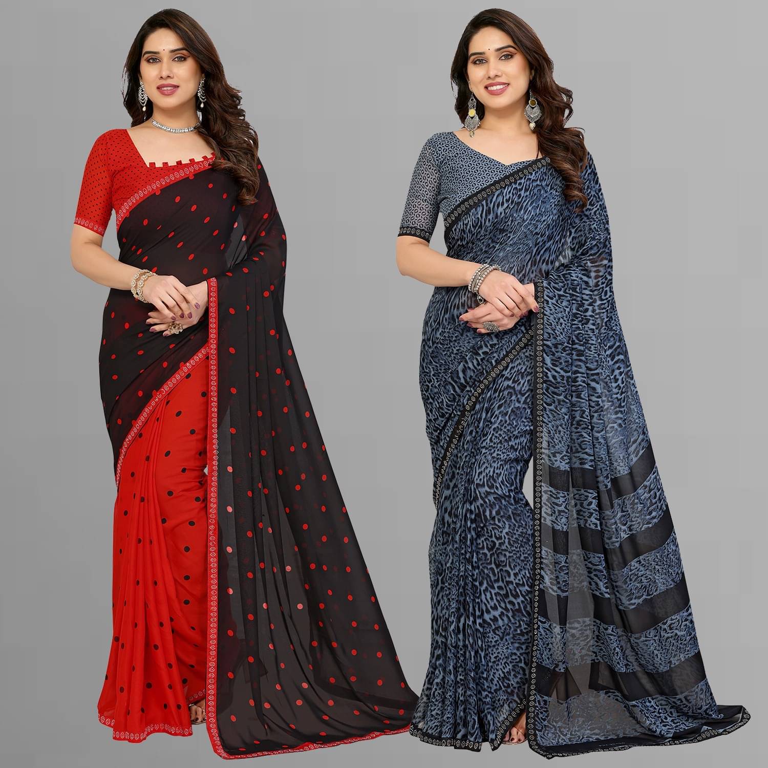 ANAND SAREES Georgette Embellished Regular Saree With Unstitched Blouse Piece ( Multicolor ) ANAND SAREES Georgette Embellished Regular Saree With Unstitched Blouse Piece ( Multicolor )
