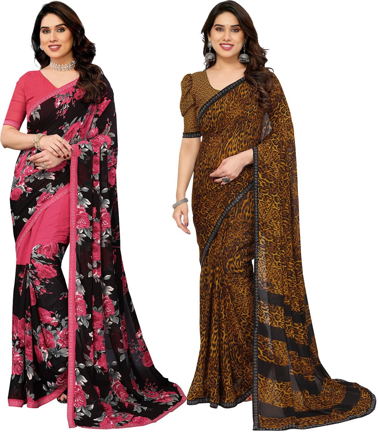 ANAND SAREES Georgette Embellished Regular Saree With Unstitched Blouse Piece ( Multicolor ) ANAND SAREES Georgette Embellished Regular Saree With Unstitched Blouse Piece ( Multicolor )