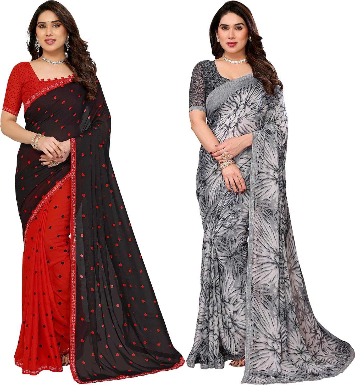 ANAND SAREES Georgette Embellished Regular Saree With Unstitched Blouse Piece ( Multicolor ) ANAND SAREES Georgette Embellished Regular Saree With Unstitched Blouse Piece ( Multicolor )