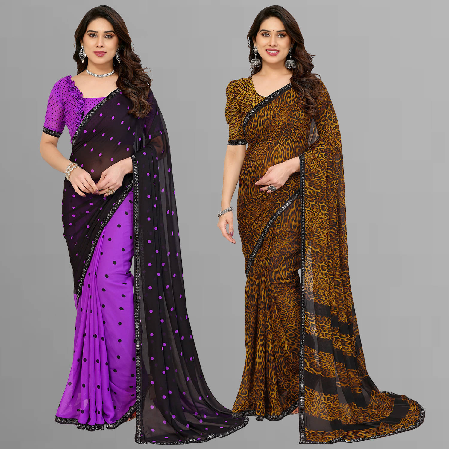 ANAND SAREES Georgette Embellished Regular Saree With Unstitched Blouse Piece ( Multicolor ) ANAND SAREES Georgette Embellished Regular Saree With Unstitched Blouse Piece ( Multicolor )