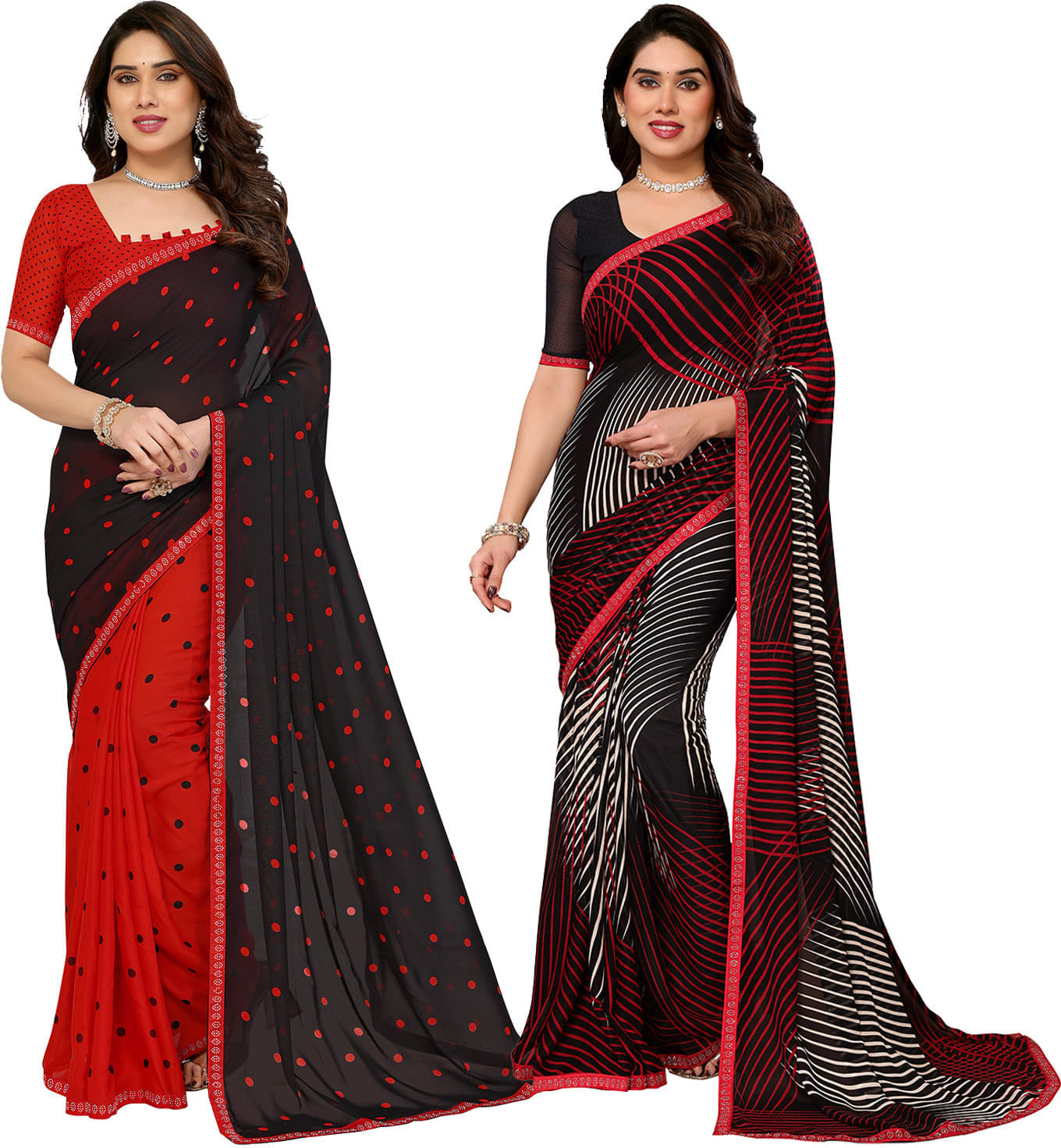 ANAND SAREES Georgette Embellished Regular Saree With Unstitched Blouse Piece ( Multicolor ) ANAND SAREES Georgette Embellished Regular Saree With Unstitched Blouse Piece ( Multicolor )