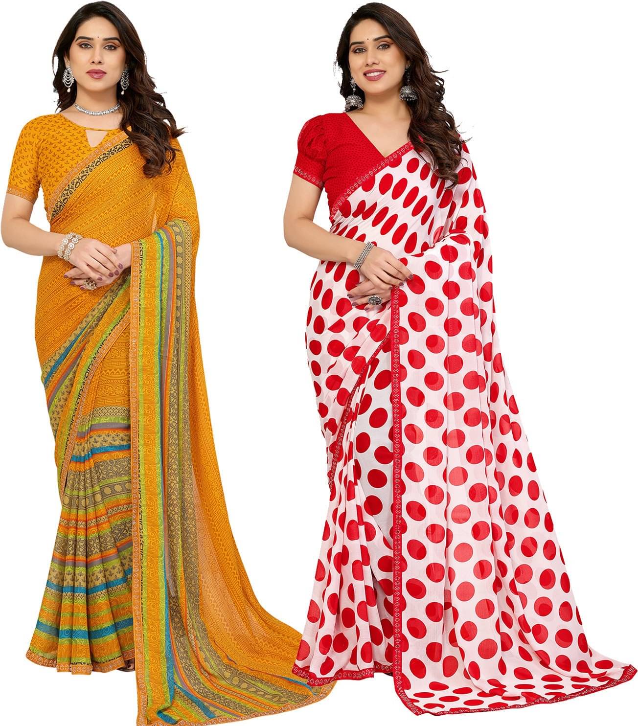 ANAND SAREES Georgette Embellished Regular Saree With Unstitched Blouse Piece ( Multicolor ) ANAND SAREES Georgette Embellished Regular Saree With Unstitched Blouse Piece ( Multicolor )